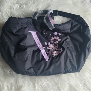 NWT Victoria's Secret Purple Floral Tote Bag